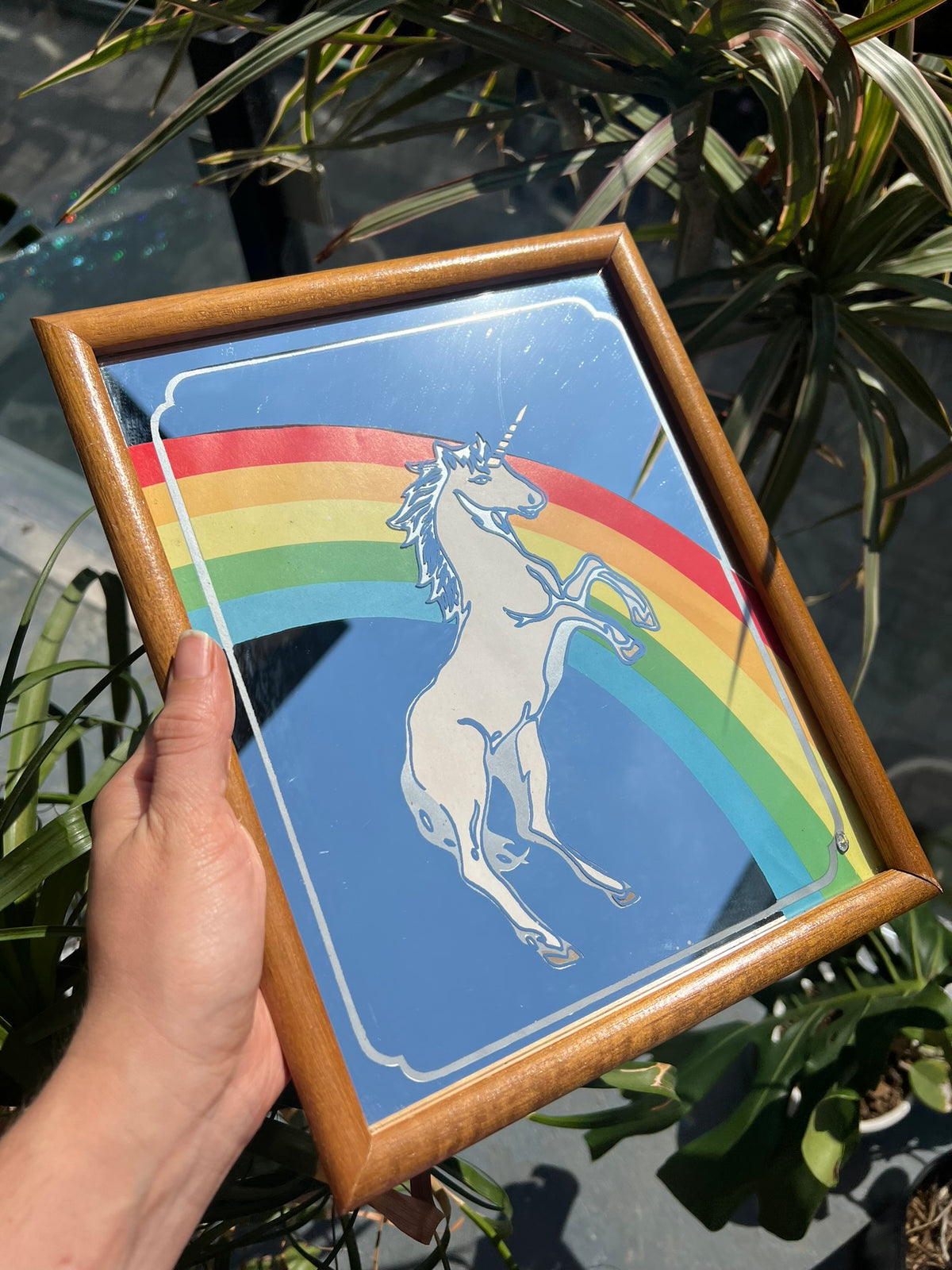80s Vintage Rainbow Unicorn Mirror - Elektra Vintage