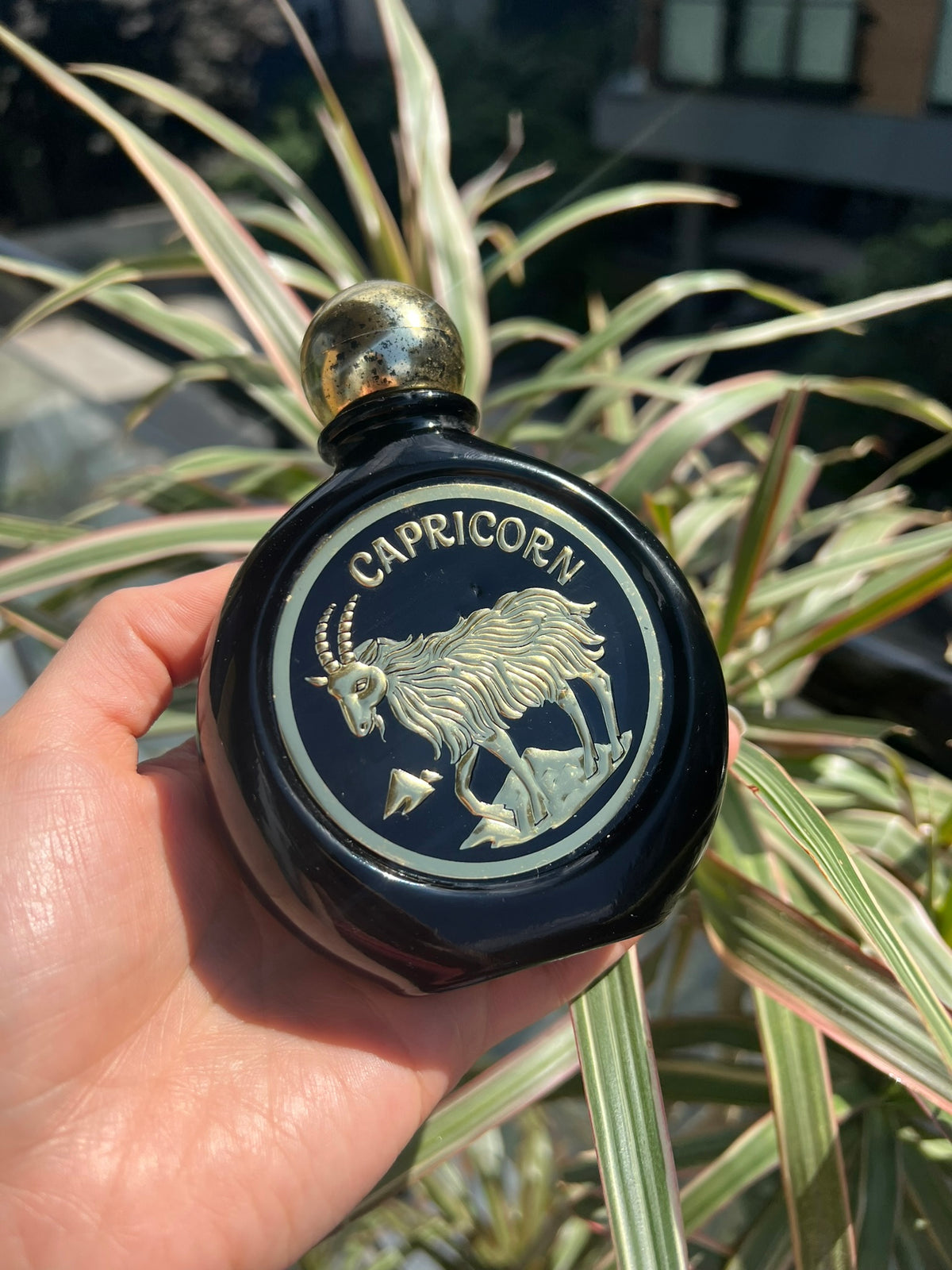 1975 Vintage Avon Capricorn Astrology Sign Cologne Bottle - Elektra Vintage
