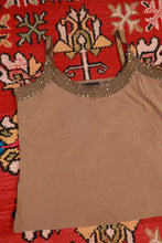 Load image into Gallery viewer, Vintage Y2K Beaded Brown Cami Tank Top
