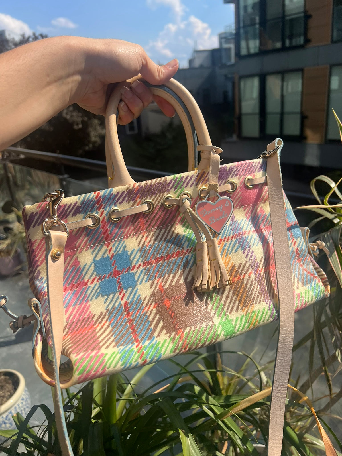 2000s Vintage Plaid Dooney & Bourke Handbag - Elektra Vintage