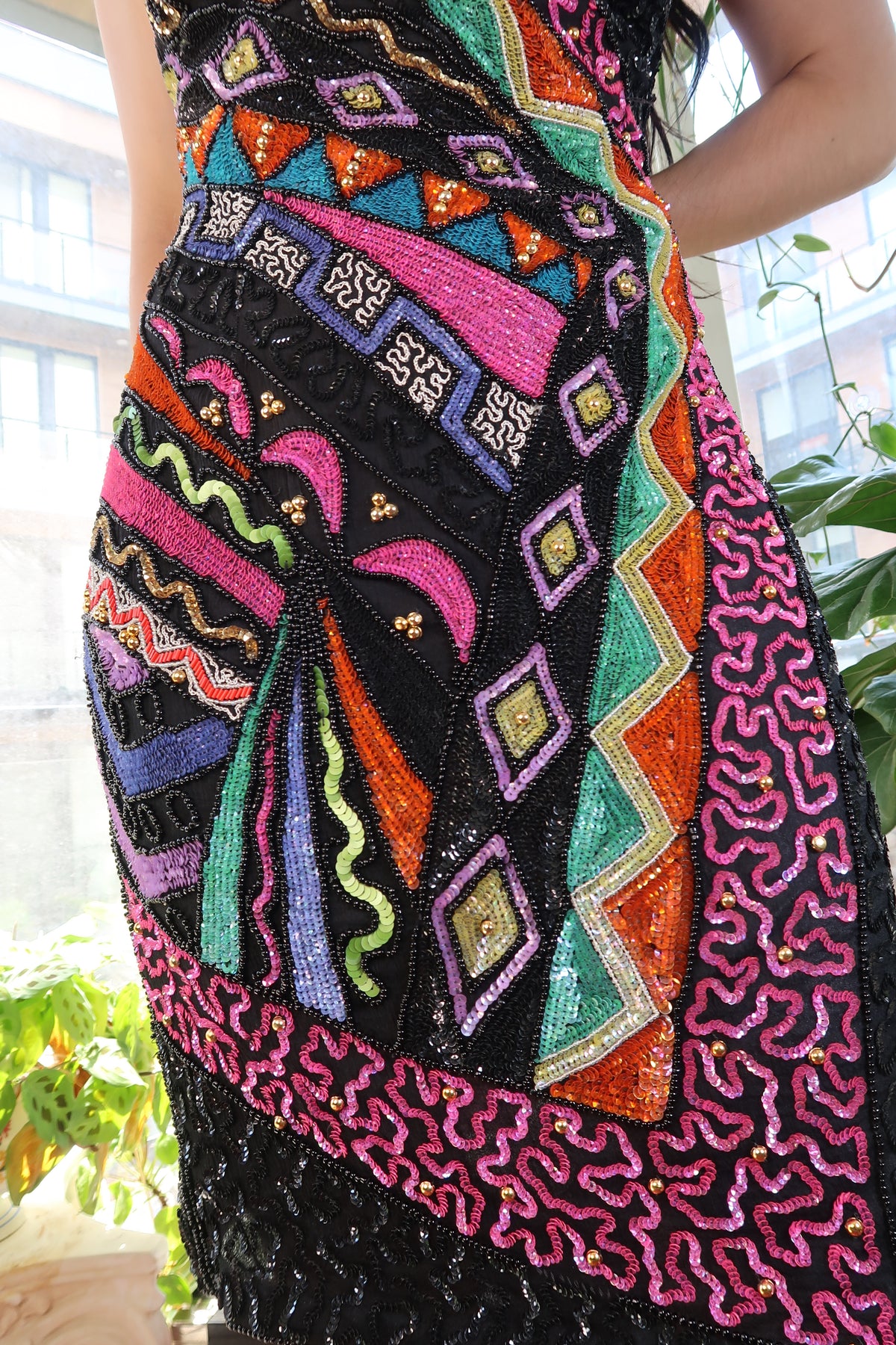 Vintage Leslie Fay 100% Silk Beaded Strapless Mini Dress – Art Deco Pop
