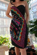 Vintage Leslie Fay 100% Silk Beaded Strapless Mini Dress – Art Deco Pop