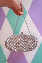 Load image into Gallery viewer, Vintage Silver Sequin Beaded Handbag
