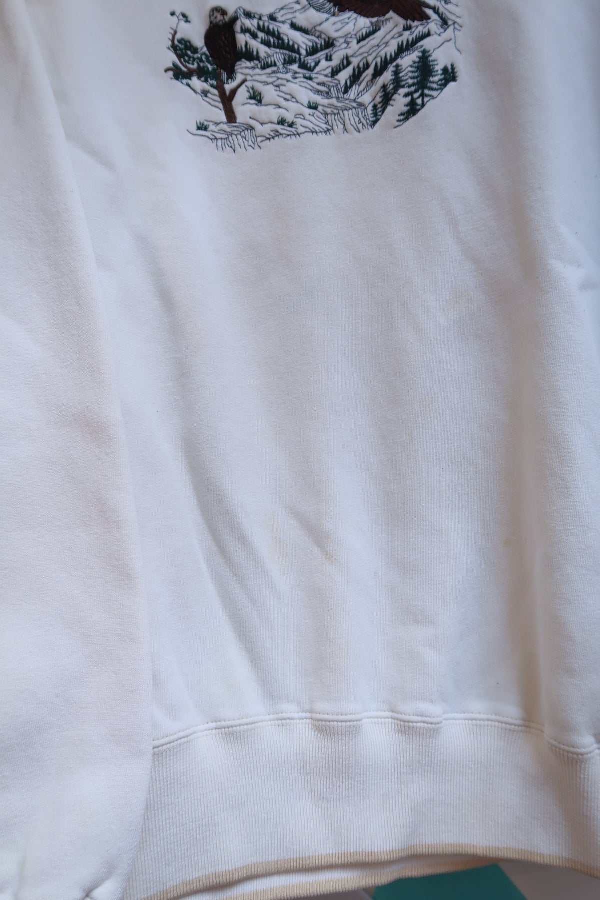 Vintage Eagle Embroidered Mountain Crewneck Sweatshirt