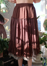 Load image into Gallery viewer, Vintage Brown Whimsigoth Boho Midi Skirt
