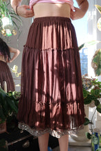 Load image into Gallery viewer, Vintage Brown Whimsigoth Boho Midi Skirt
