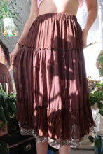 Load image into Gallery viewer, Vintage Brown Whimsigoth Boho Midi Skirt
