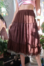 Load image into Gallery viewer, Vintage Brown Whimsigoth Boho Midi Skirt
