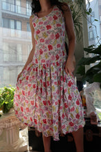 Load image into Gallery viewer, Vintage 1990s Floral Sleeveless Midi Dress – Cottagecore Summer Sundress
