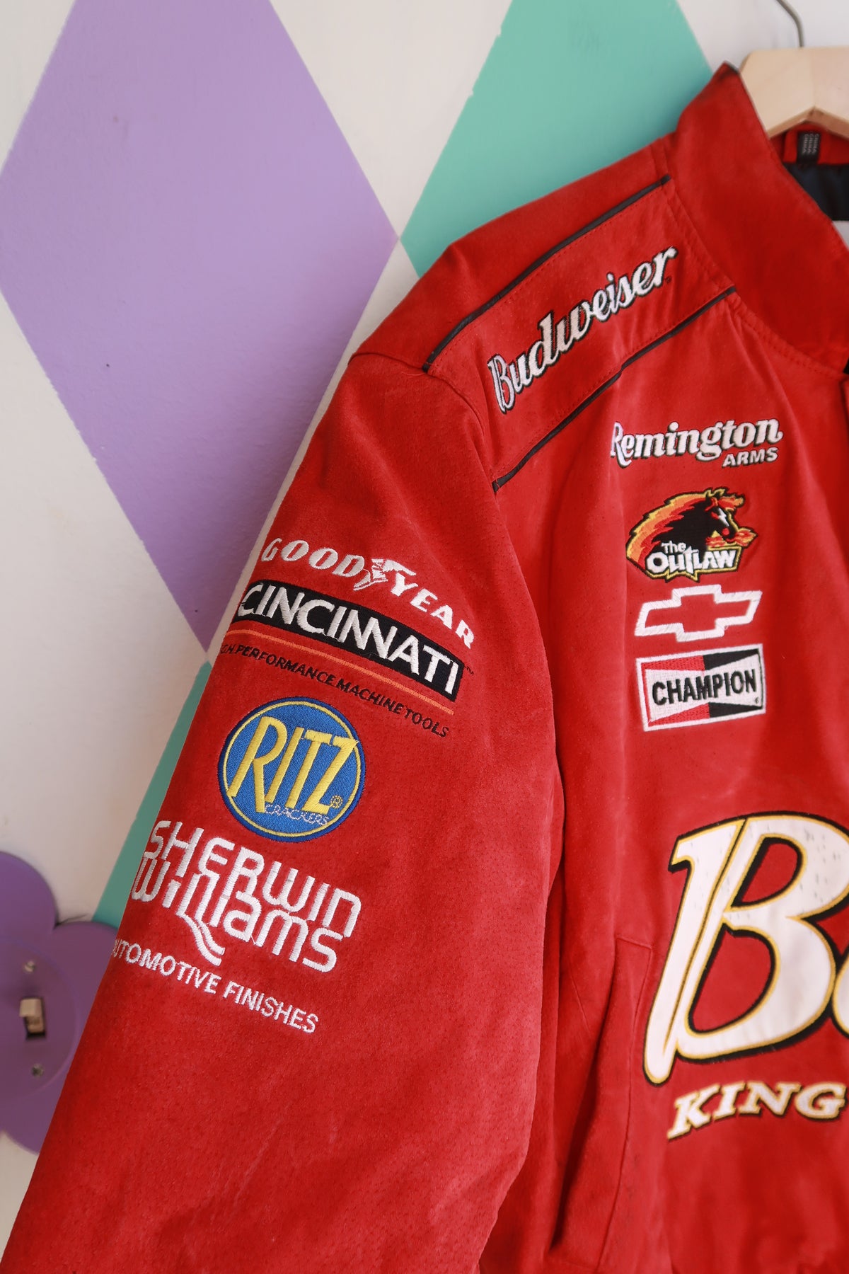Vintage Budweiser Dale Earnhardt Jr. Genuine Leather Racing Jacket