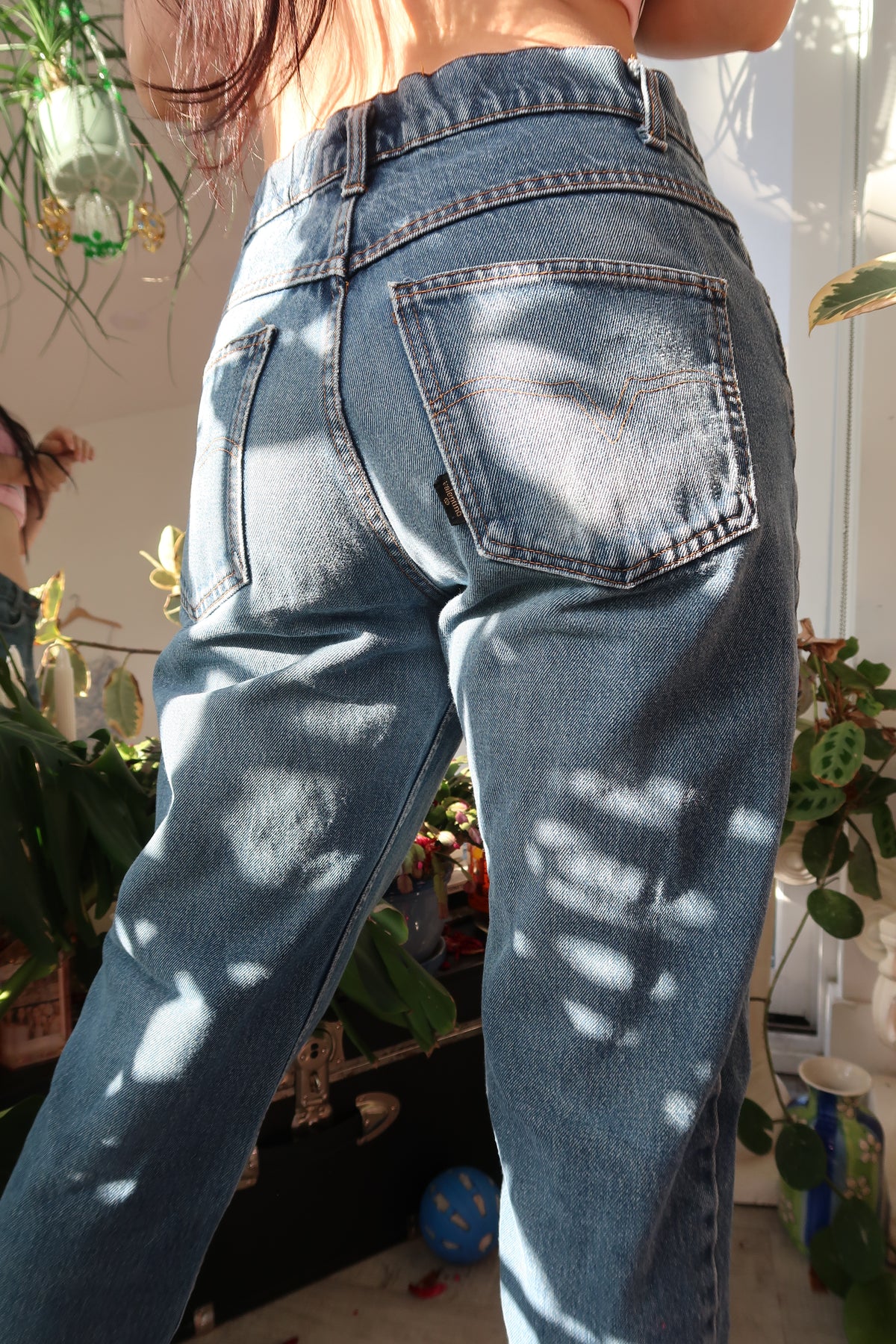 Vintage Valentino Jeans Medium Wash Straight Leg Mid-Rise Denim