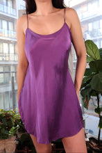Load image into Gallery viewer, Vintage Gold Label Victoria’s Secret Purple 100% Silk Slip Dress
