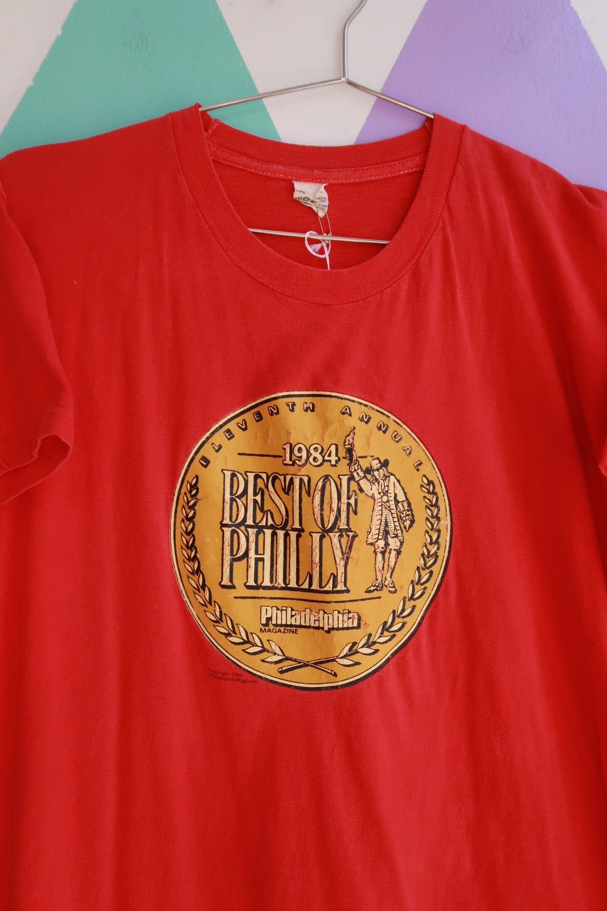 Elektra Vintage men's graphic T-shirt featuring vintage 1984 Best of Philly Philadelphia Magazine design.