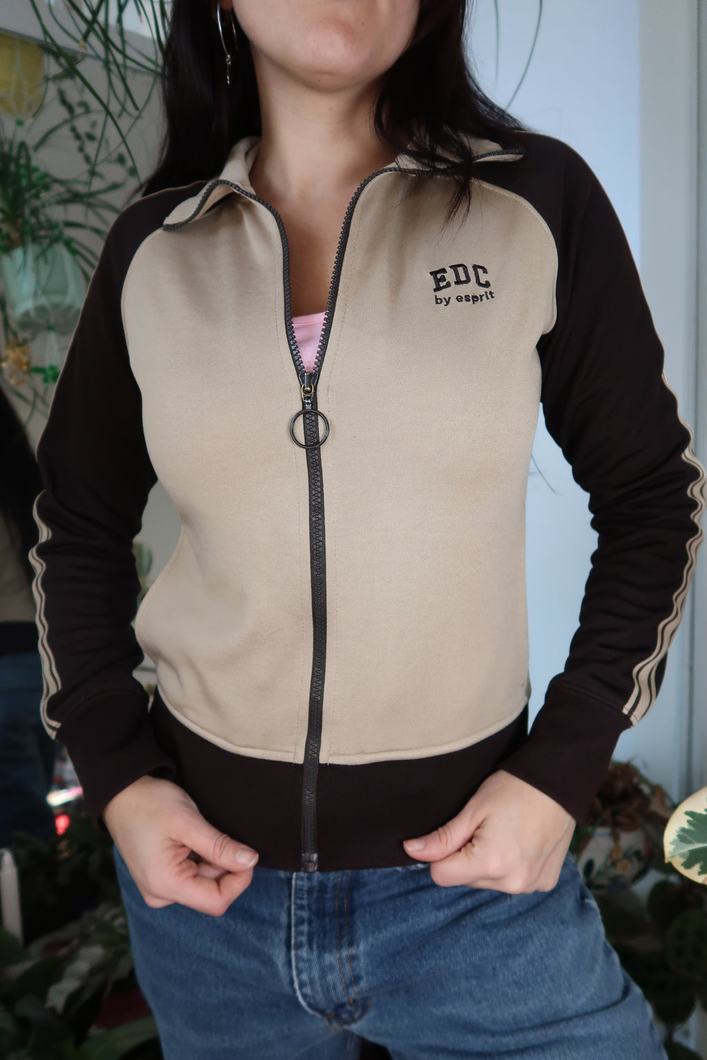 Vintage 2000s Esprit Varsity Style Brown Zip Up
