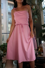 Load image into Gallery viewer, Vintage 1970s Pink Tie-Strap Midi Dress – Soft Jersey Knit
