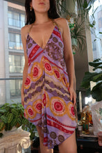 Load image into Gallery viewer, Vintage Halter Neck Handkerchief Dress – Boho Patchwork Psychedelic Print
