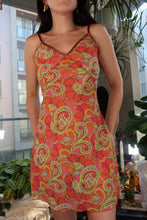 Load image into Gallery viewer, Vintage Josie Sheer Paisley Slip Dress – Bright Multicolor
