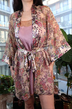 Load image into Gallery viewer, Vintage Gold Label Victoria’s Secret Sheer Floral Chiffon Robe
