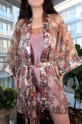 Vintage Gold Label Victoria’s Secret Sheer Floral Chiffon Robe - Elektra Vintage