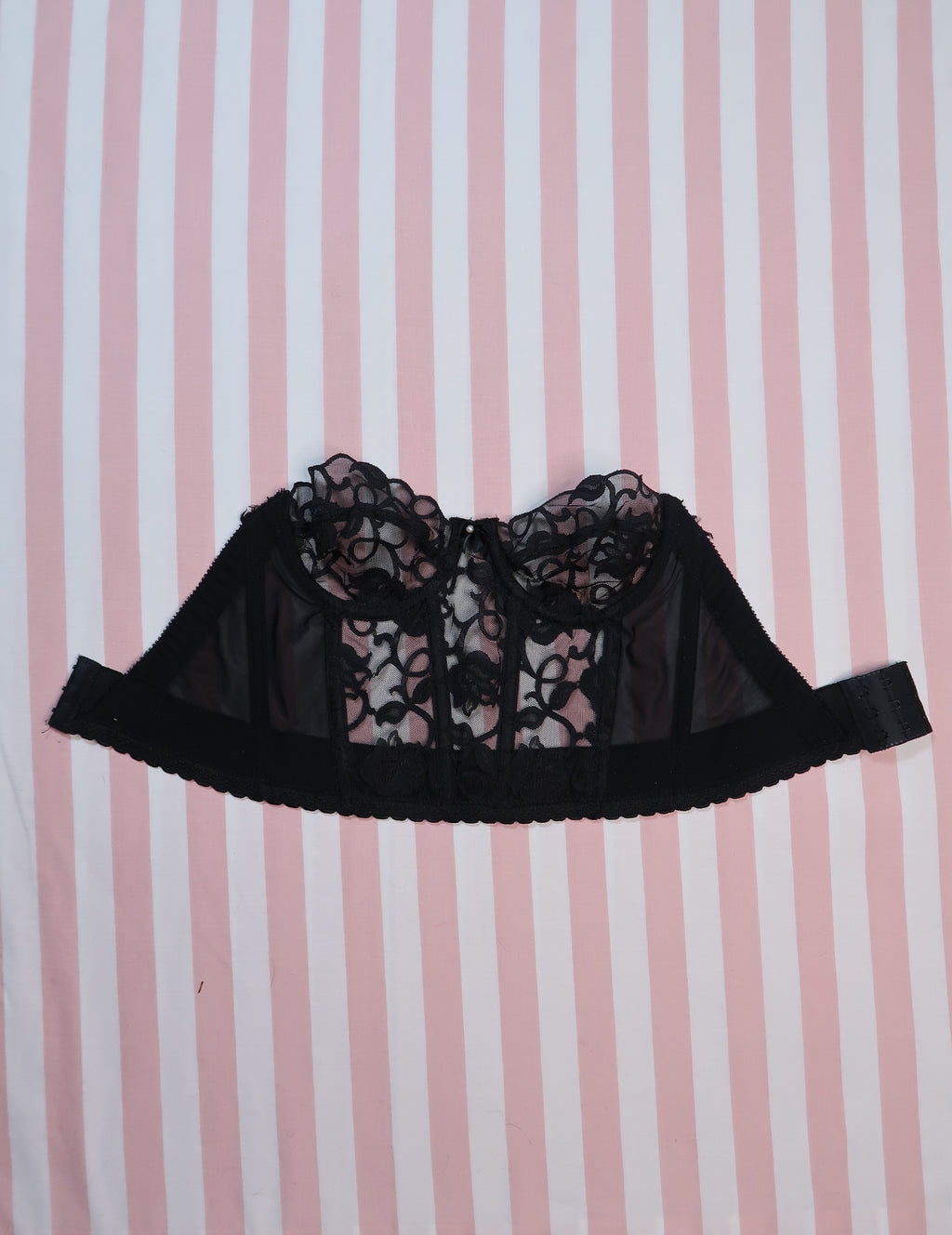 Vintage 1980s Victoria’s Secret Gold Label Black Lace Bustier Corset Top