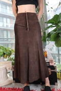 Vintage Brown Suede Maxi Skirt