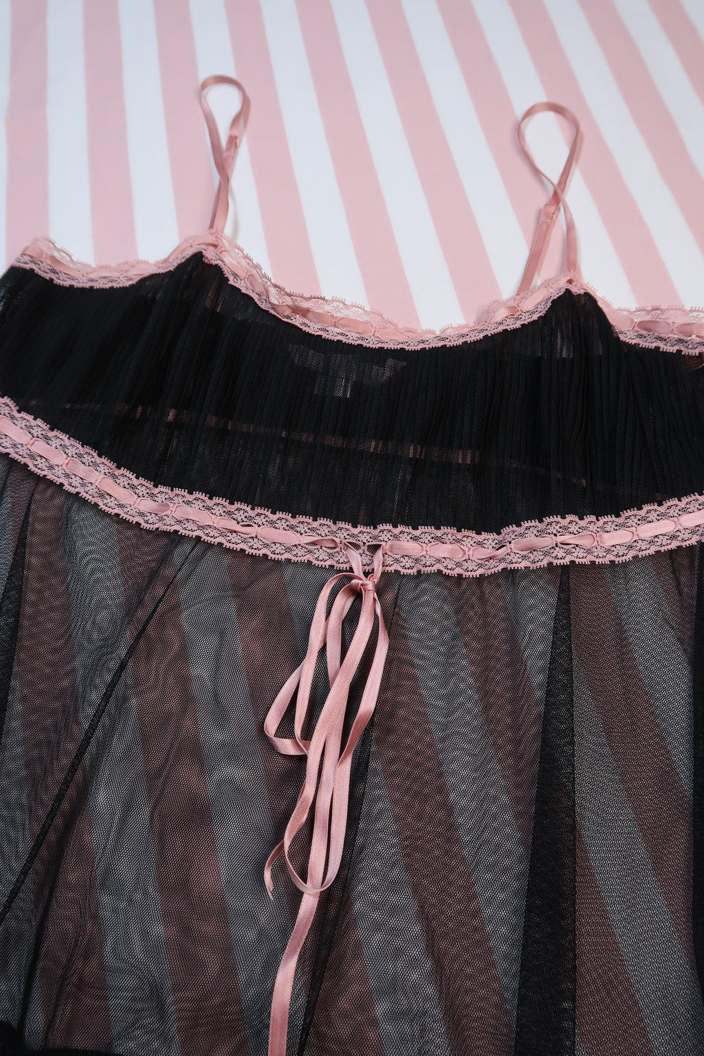 Vintage 2000s Victoria’s Secret Black Sheer Mesh Babydoll Camisole Top - Elektra Vintage