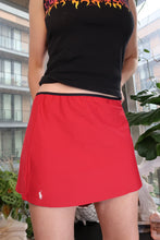Load image into Gallery viewer, Vintage Y2K Ralph Lauren Red Athletic Mini Skirt with Black Trim
