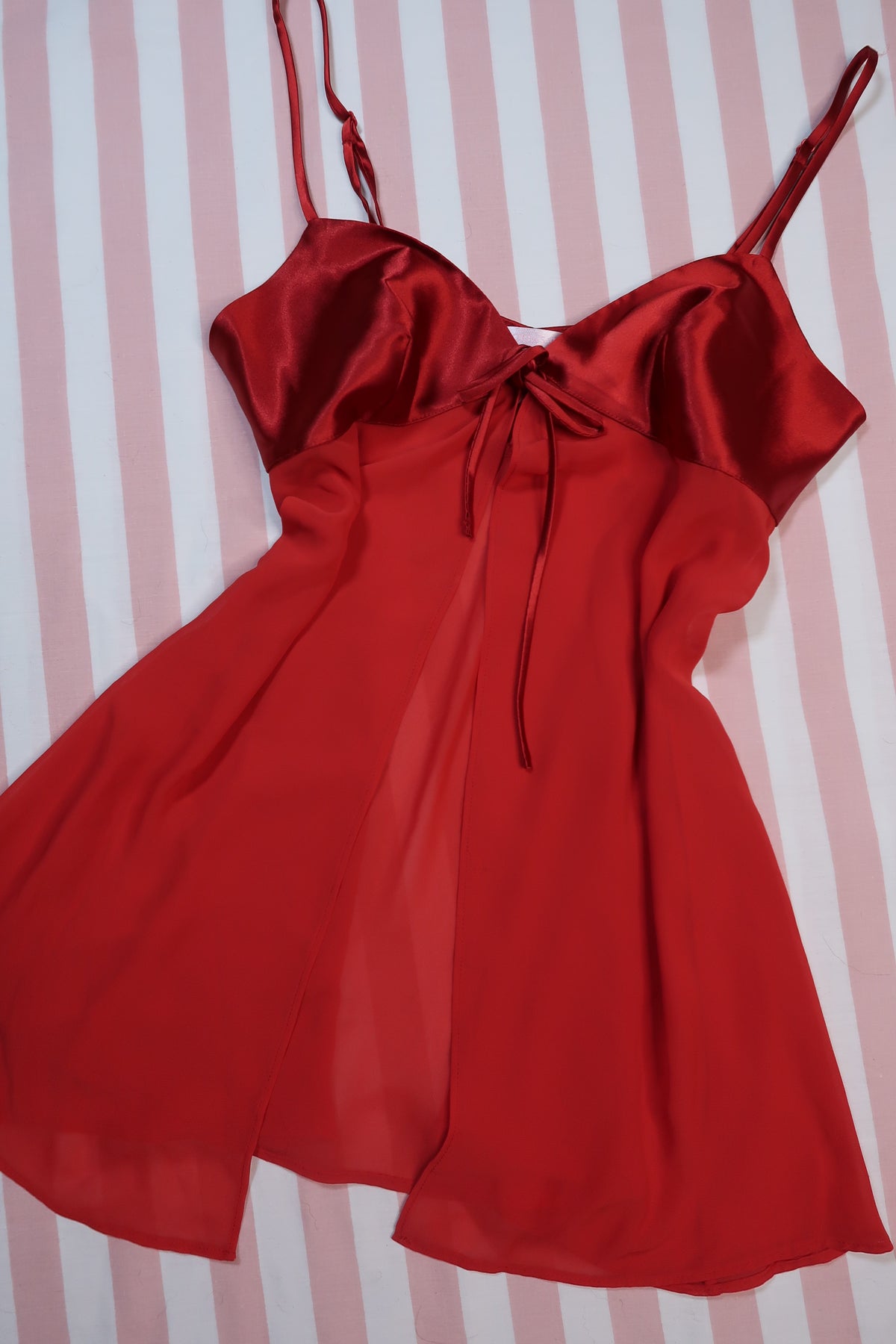 Vintage 1990s Victoria’s Secret Red Sheer Babydoll Camisole Top - Elektra Vintage