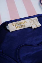 Load image into Gallery viewer, Vintage Gold Label Victoria’s Secret Blue Satin Lace Camisole Top
