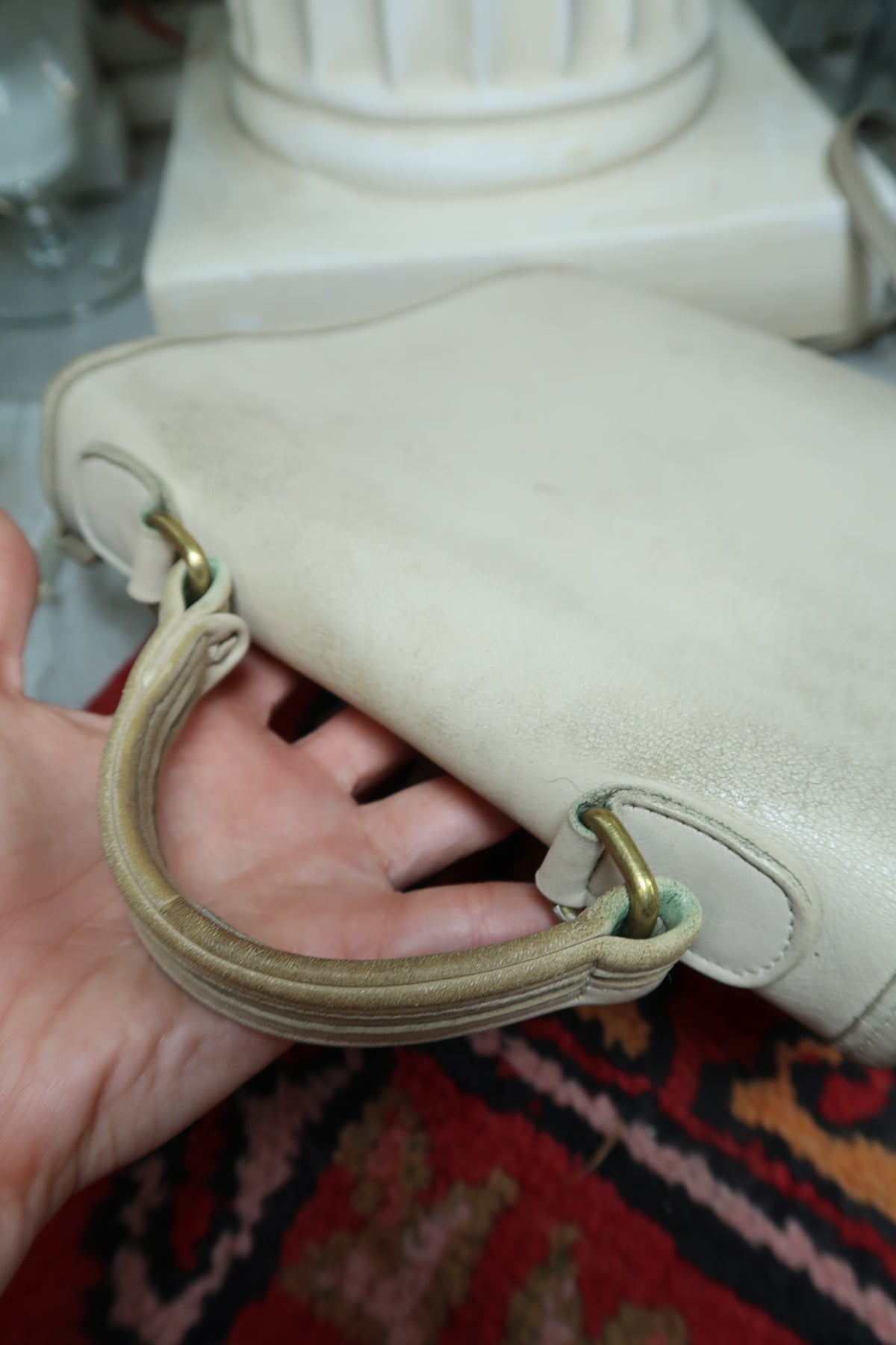 Vintage 90s Coach Bone Leather Station Bag