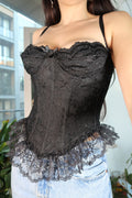 Vintage Black Lace Corset Top