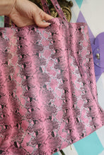 Load image into Gallery viewer, Pink Faux Snakeskin Tote Bag – Statement Shopper Tote
