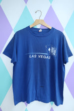 Load image into Gallery viewer, Vintage Las Vegas Souvenir Tee – Blue 90s Casino Graphic T-Shirt
