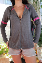 Load image into Gallery viewer, Juicy Couture Glitter Crest Zip-Up Hoodie – Charcoal Gray
