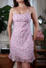 Load image into Gallery viewer, Vintage Y2K Pink Rose Floral Slip Mini Dress

