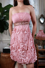 Load image into Gallery viewer, Vintage Sue Wong Pink Rosette Strapless Cocktail Dress
