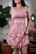 Load image into Gallery viewer, Vintage Sue Wong Pink Rosette Strapless Cocktail Dress
