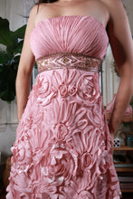 Load image into Gallery viewer, Vintage Sue Wong Pink Rosette Strapless Cocktail Dress
