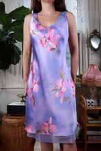 Load image into Gallery viewer, Vintage 100% Silk Lavender Floral Slip Dress
