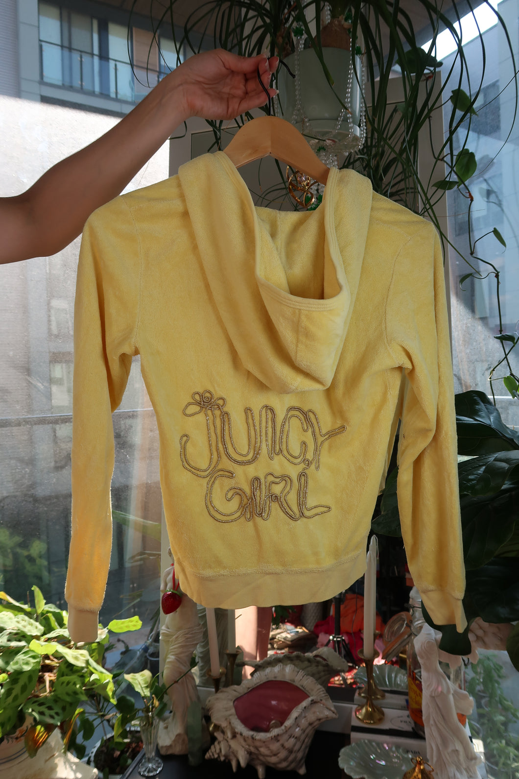 Vintage Juicy Couture Yellow Terry Cloth Tracksuit Jacket – “Juicy Girl” Back Logo
