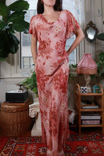 Load image into Gallery viewer, Vintage 100% Silk Pink Floral Maxi Slip Dress
