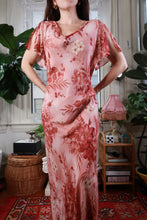 Load image into Gallery viewer, Vintage 100% Silk Pink Floral Maxi Slip Dress
