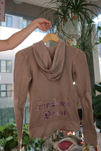 Load image into Gallery viewer, Vintage Juicy Couture Waffle Knit Zip Hoodie – “Prep School Dropout” Burnout Velvet Lettering
