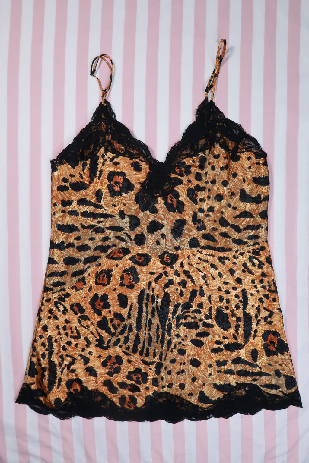 Vintage Gold Label Victoria’s Secret Leopard Lace Slip Dress - Elektra Vintage