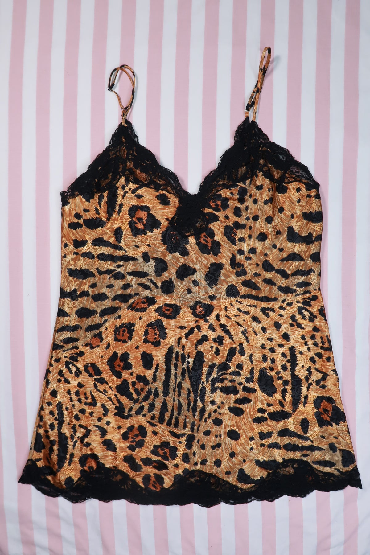 Vintage Gold Label Victoria’s Secret Leopard Lace Slip Dress - Elektra Vintage