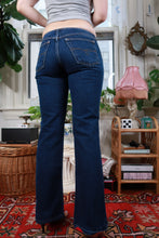 Load image into Gallery viewer, Vintage Y2K Lace Up Low Rise Flare Jeans Dark Wash Denim Pants
