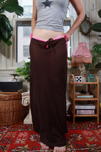 Load image into Gallery viewer, Vintage Y2K Chocolate Brown Tie Front Sheer Maxi Skirt
