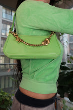 Load image into Gallery viewer, Vintage Juicy Couture Lime Green Shoulder Bag with Gold Chain Charm Detail
