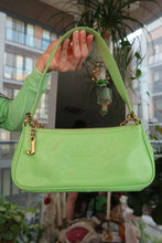 Load image into Gallery viewer, Vintage Juicy Couture Lime Green Shoulder Bag with Gold Chain Charm Detail
