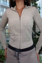 Load image into Gallery viewer, Vintage Juicy Couture Light Grey Velour Collared Zip-Up Jacket
